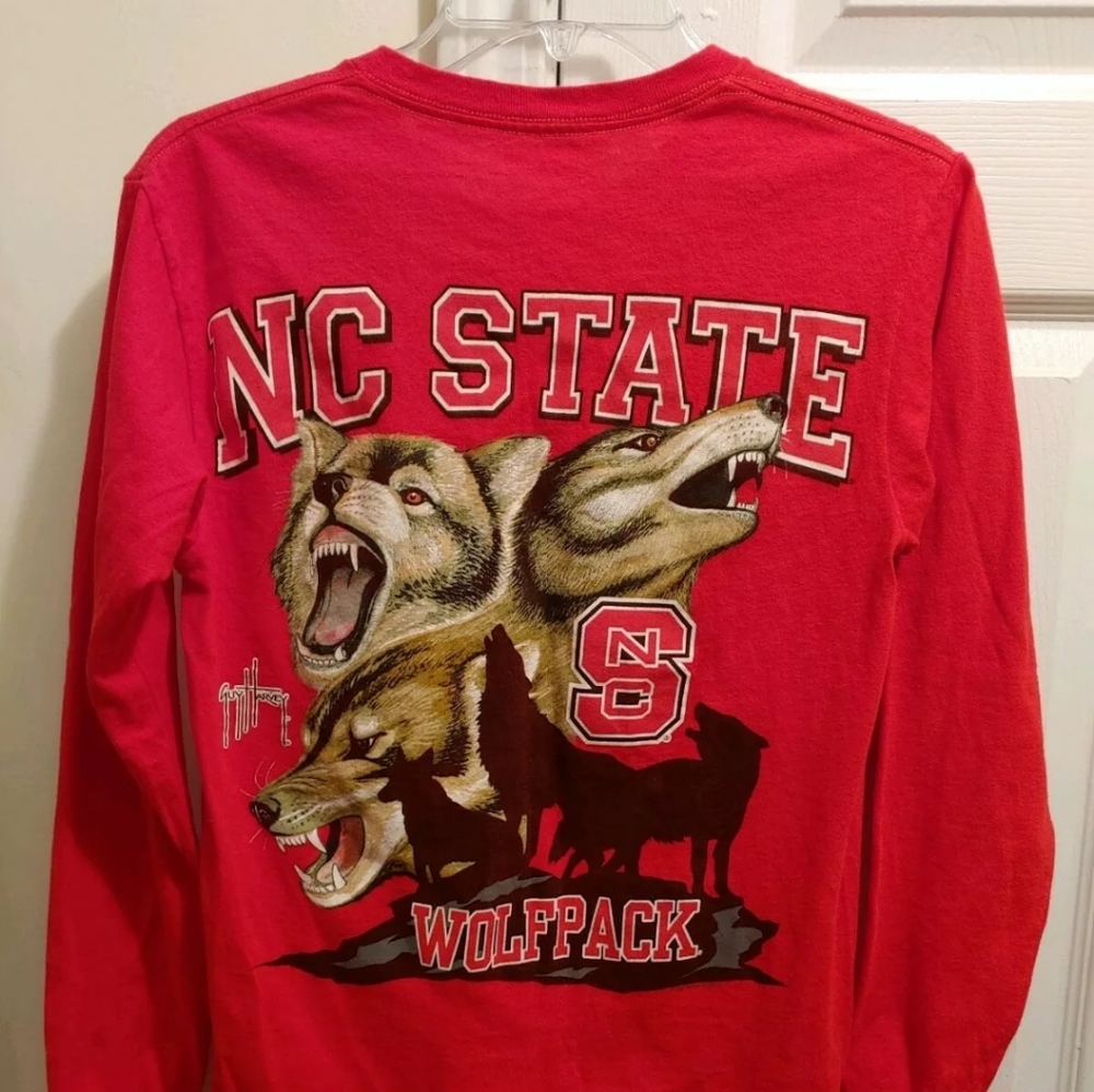 Guy Harvey NC State Long Sleeve Red Wolfpack Shirt